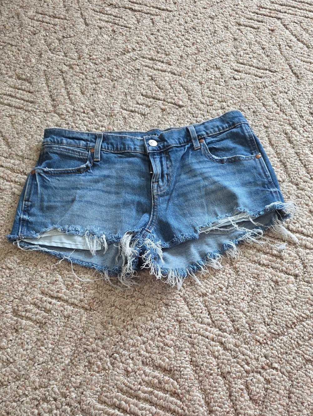 American Eagle Outfitters Distressed Denim Cutoff Shorts - Light Blue